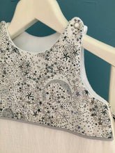 Charger l'image dans la galerie, Gigoteuse en double gaze écru et Liberty ® Adelajda gris et bleu