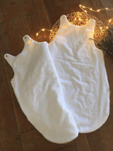 Charger l'image dans la galerie, Gigoteuse en double gaze écru et Liberty ® Théo bleu