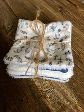 Charger l'image dans la galerie, Lot de 6 lingettes lavables, réutilisables en Liberty ® Théo et double gaze