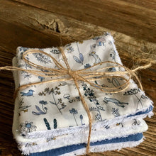 Charger l'image dans la galerie, Lot de 6 lingettes lavables, réutilisables en Liberty ® Théo et double gaze