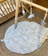 Charger l'image dans la galerie, Tapis feuille molletonné réversible en coton lavé vieux mauve