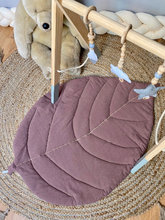 Charger l'image dans la galerie, Tapis feuille molletonné réversible en coton lavé vieux mauve