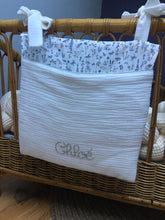 Charger l'image dans la galerie, Range doudou, pyjama en double gaze écru et Liberty Théo bleu