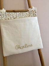 Charger l'image dans la galerie, Range doudou, pyjama en double gaze écru et Liberty® Théo gold