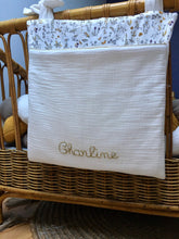 Charger l'image dans la galerie, Range doudou, pyjama en double gaze écru et Liberty® Théo gold