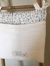 Charger l'image dans la galerie, Range doudou, pyjama en double gaze écru et Liberty Théo bleu