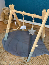 Charger l'image dans la galerie, Tapis feuille molletonné réversible en coton lavé gris souris